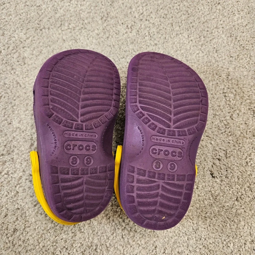Crocs Toddler 8/9 LSU Tigers Purple‎ Gold Clogs NCAA Licensed Team Shoes